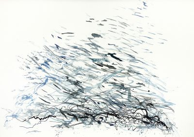 PhD Exhibition, sea, ink on paper, 2011