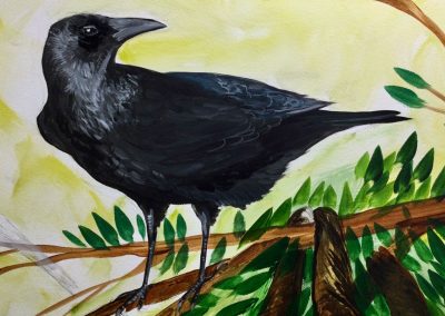 Pinhoe mural Crow, 2022
