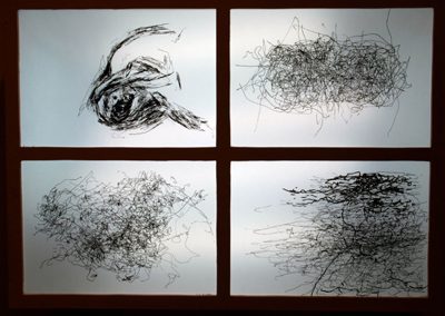 PhD Exhibition, acetate drawings on lightbox, 2011