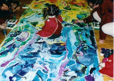 Early Years Warm to Cool painting workshop with teachers observing Shropshire, 2004